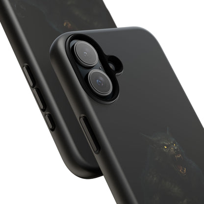 Werewolf Phone Case, Tough Cases, Black Panther Design, Gift for Animal Lovers, Phone Accessories, Fierce Phone Protection