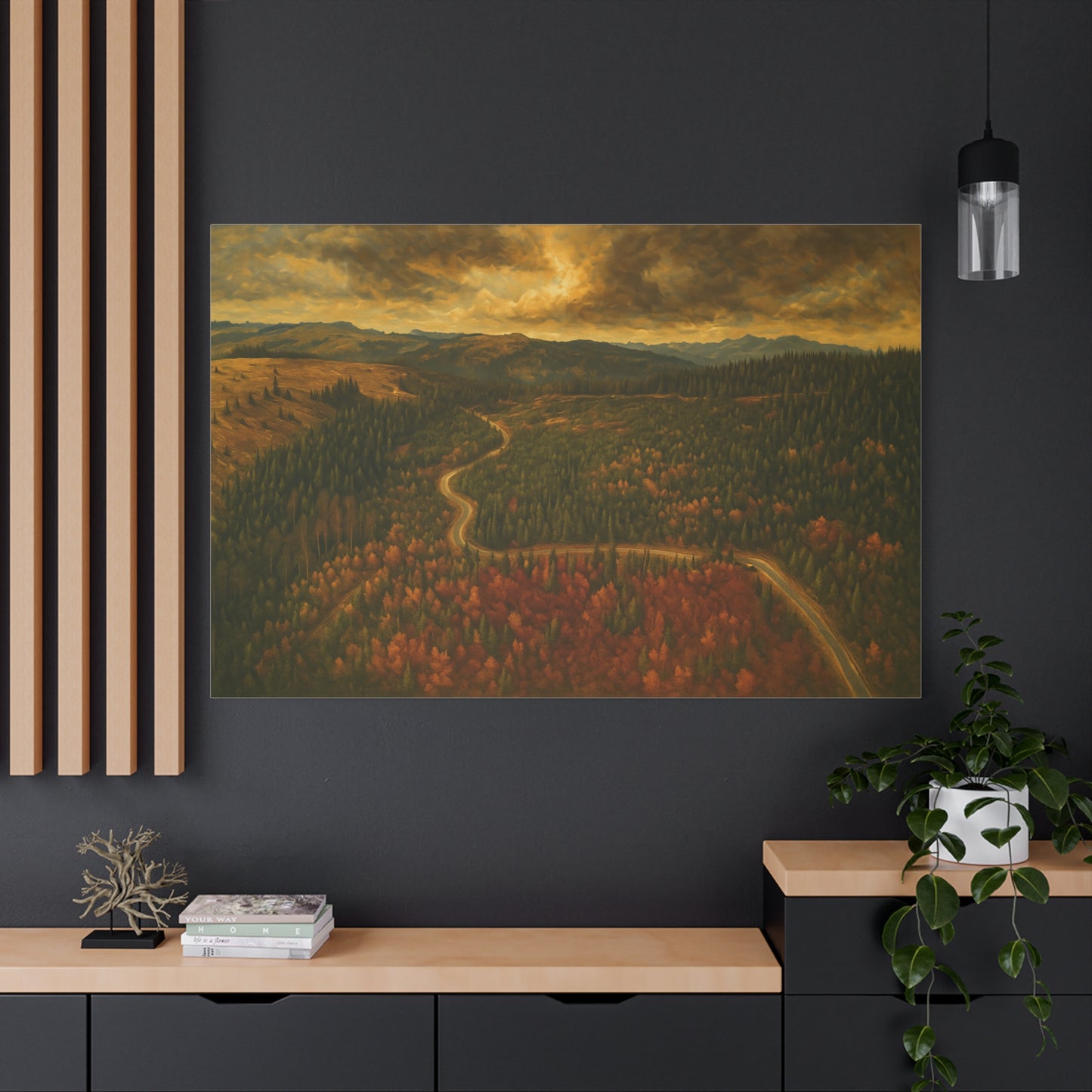 Stretched Canvas Art, Scenic Landscape Wall Decor, Nature Painting for Home, Rustic Room Accent, Gift for Nature Lovers