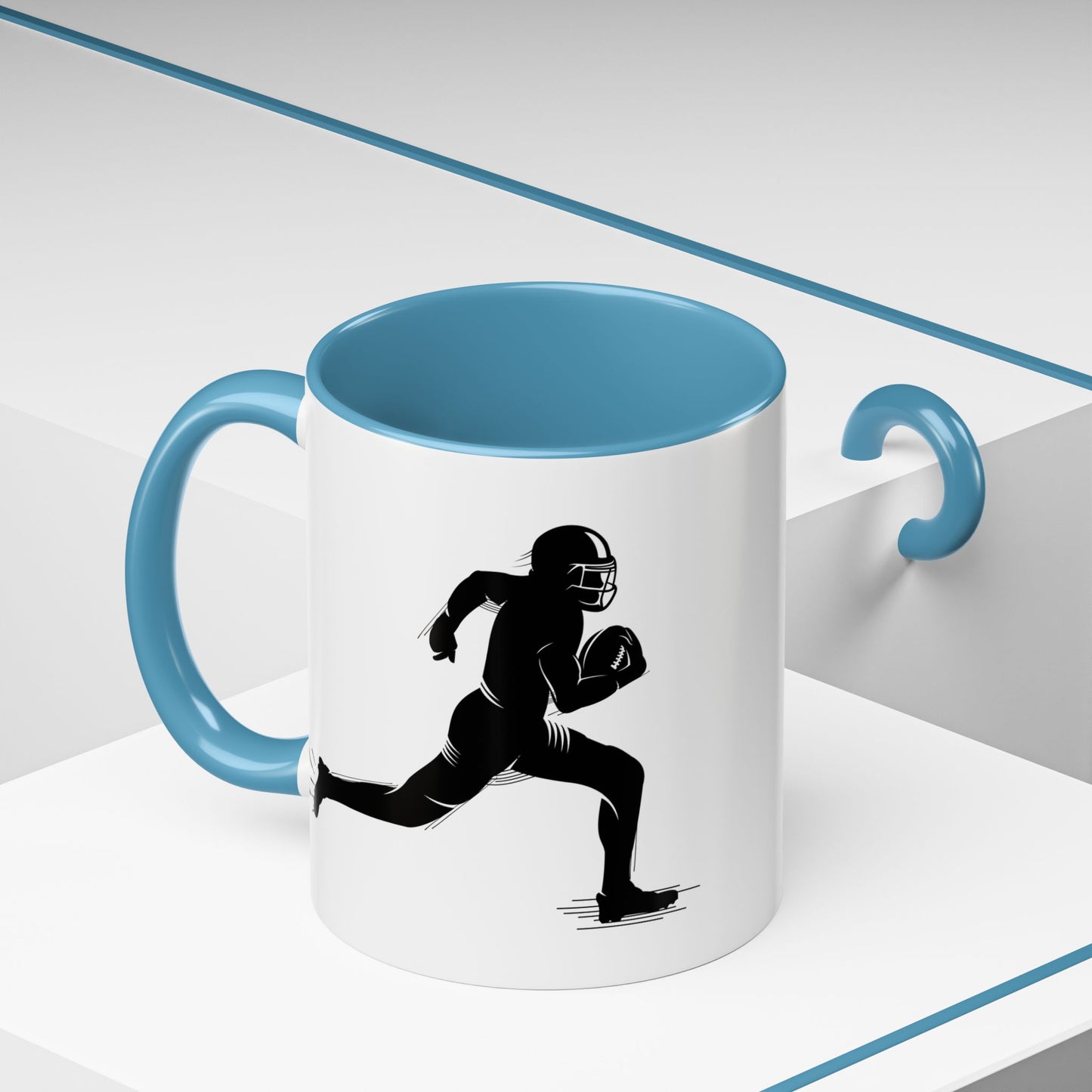 Football Player Themed Accent Coffee Mug, Sports Fan Gift, Unique Mug for Athletes, Coffee Lover, Game Day Essential