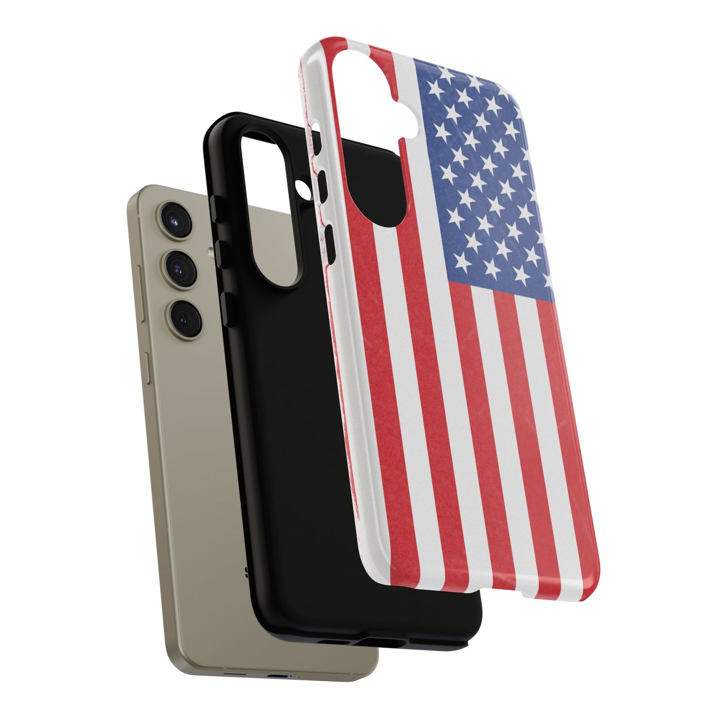 Patriotic Phone Case - Tough Cases for Veterans, USA Lovers, Independence Day, Memorial Day, Flag Design