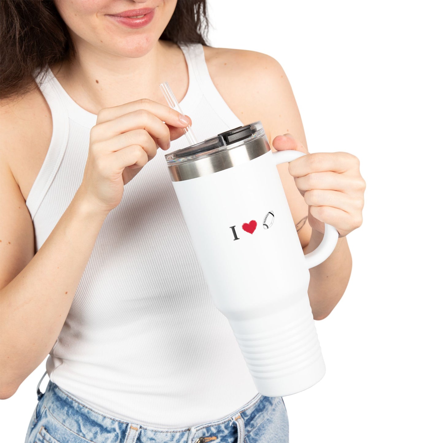 I Love Football Insulated Travel Mug, 40oz - Perfect For Writers, Students, Teachers | Funny Gift | Travel Coffee Mug | Stylish Tumbler | [...]