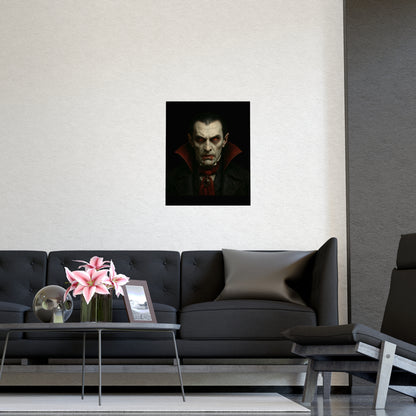 Gothic Vampire Art Poster, Spooky Wall Decor, Horror Room Accent, Perfect for Halloween, Gothic Decor, Home Office Artwork