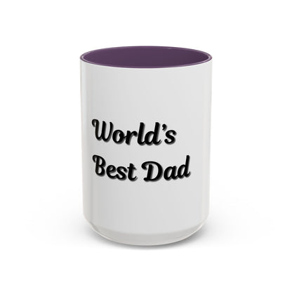 World's Best Dad Accent Coffee Mug - Perfect Gift for Father's Day
