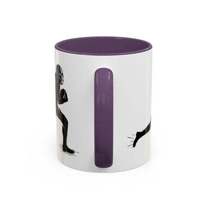Football Player Themed Accent Coffee Mug, Sports Fan Gift, Unique Mug for Athletes, Coffee Lover, Game Day Essential