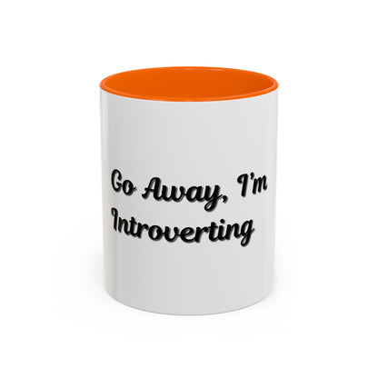 Introvert Coffee Mug - Go Away, I'm Introverting - Black Accent for Relaxing Moments