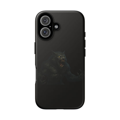 Werewolf Phone Case, Tough Cases, Black Panther Design, Gift for Animal Lovers, Phone Accessories, Fierce Phone Protection