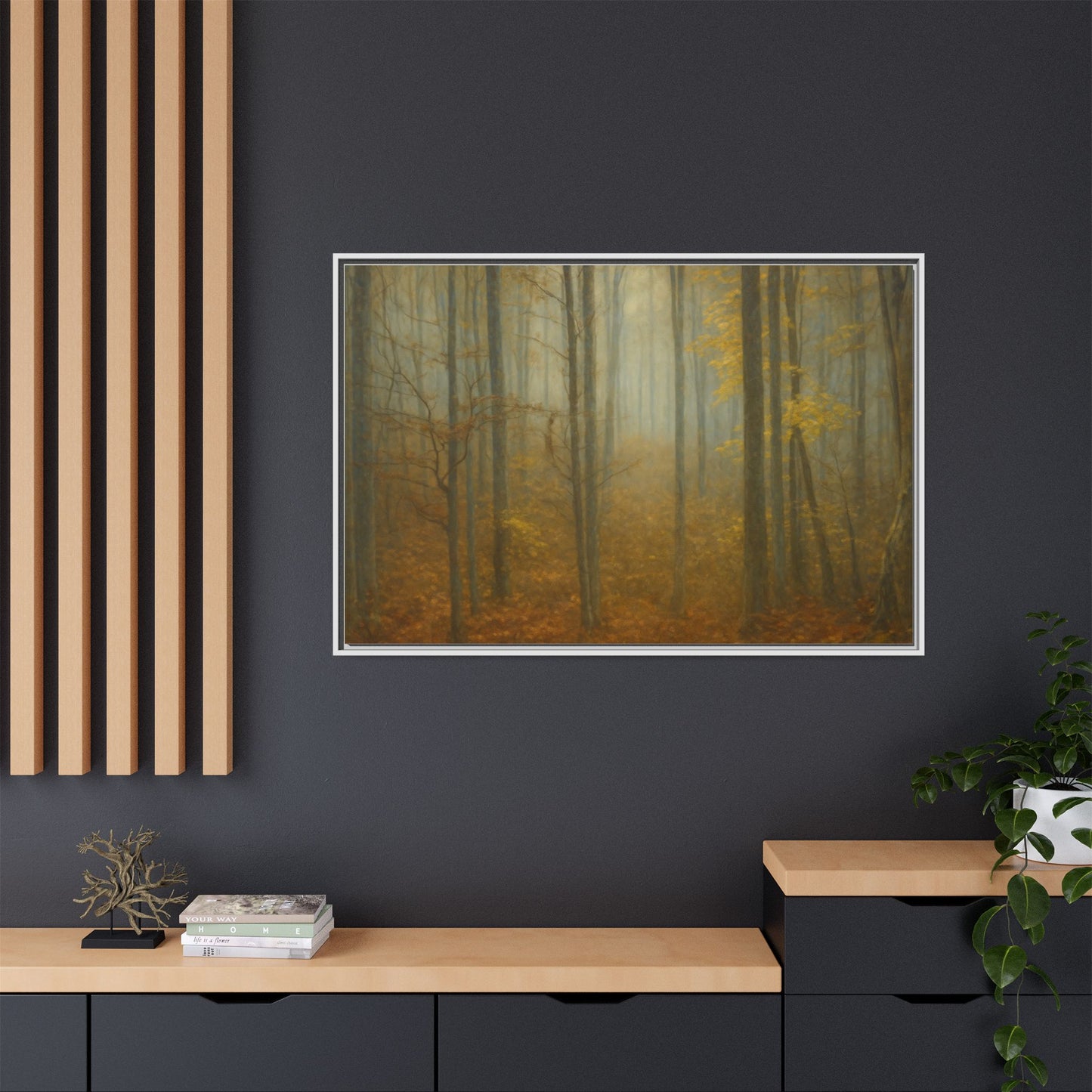 Framed Matte Canvas Art | Serenity in the Forest | Nature Wall Decor, Home Gallery, Cozy Living Room, Gift for Nature Lovers