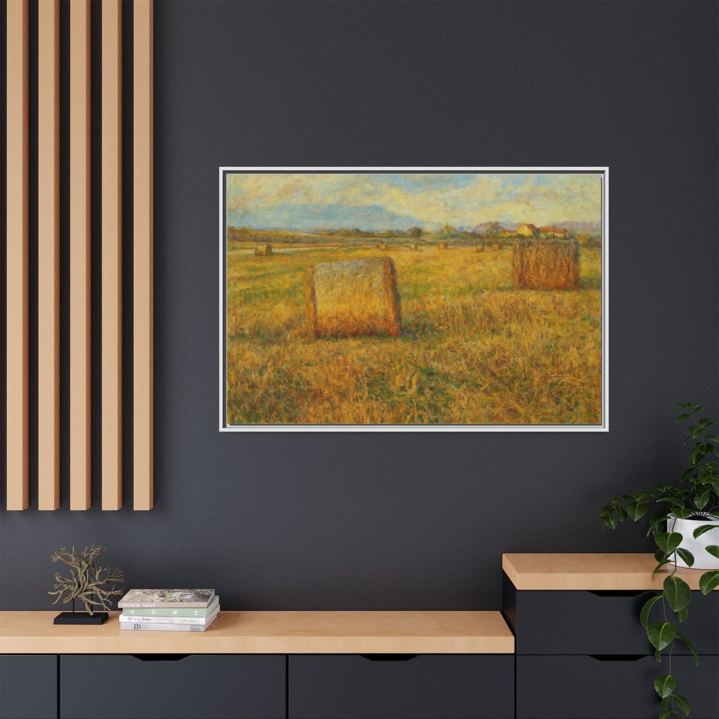 Framed Matte Canvas Wall Art - Rustic Farm Landscape, Country Decor, Home Gallery, Gift for Nature Lovers, Housewarming Decor