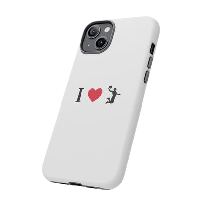 I Love Basketball Phone Case, Sporty Cell Cover, Basketball Gift for Players, Tough Cases, Love for Sports Accessories