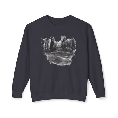 Scenic Minimalist Crewneck Sweatshirt - Cozy Art Tee for Nature Lovers, Gift for Her, Layering Essential, Perfect for Fall, Everyday Wear