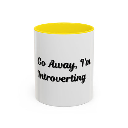 Introvert Coffee Mug - Go Away, I'm Introverting - Black Accent for Relaxing Moments