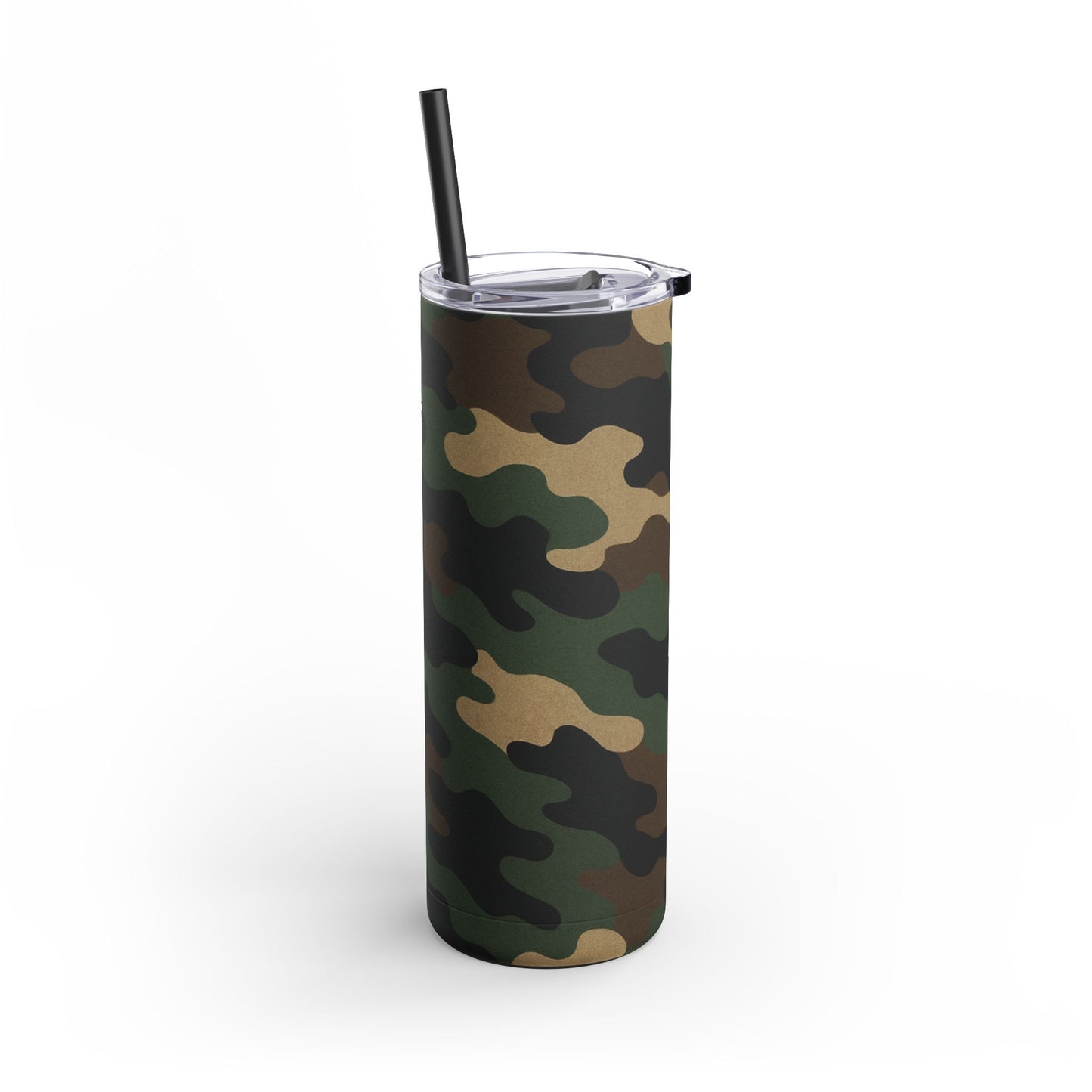 Camouflage Skinny Tumbler | 20oz Camo Travel Cup, Reusable Drinkware, Outdoor Adventure Gift, Eco-Friendly Holiday Mug