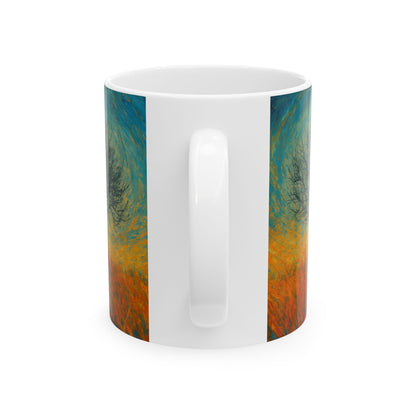 Vibrant Ceramic Mug - Sunset Mountain Design, Coffee Cup, Gift for Nature Lovers, Home Decor, Tea Mug, Unique Art Mug
