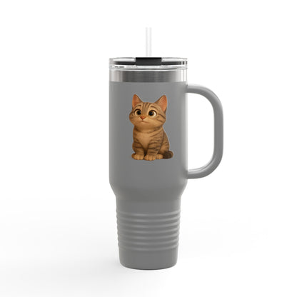 Cute Cat Insulated Travel Mug, Perfect for Pet Lovers, 40oz Coffee Cup, Travel Tumbler, Gift for Cat Lovers, Customizable Mug