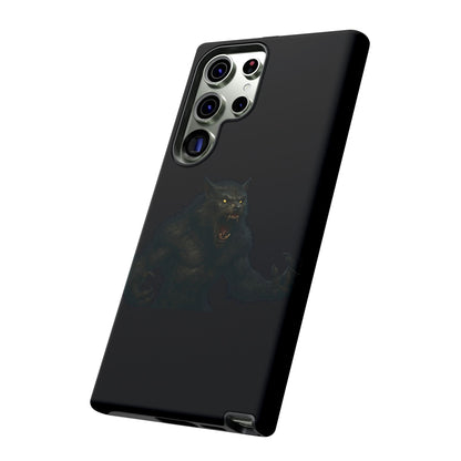 Werewolf Phone Case, Tough Cases, Black Panther Design, Gift for Animal Lovers, Phone Accessories, Fierce Phone Protection
