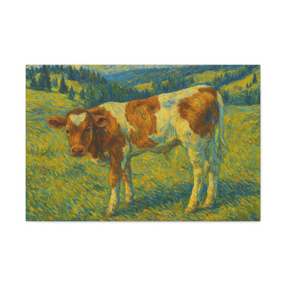 Cow Art Canvas Print, Rustic Farmhouse Decor, Animal Lover Gift, Country Wall Art, Thoughtful Homewarming