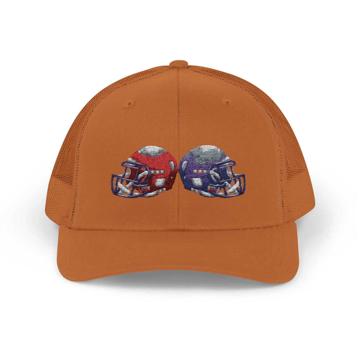 Sporty Snapback Trucker Cap with Football Helmets, Baseball Cap, Outdoor Activity Hat, Gift for Sports Fans, Team Spirit Wear