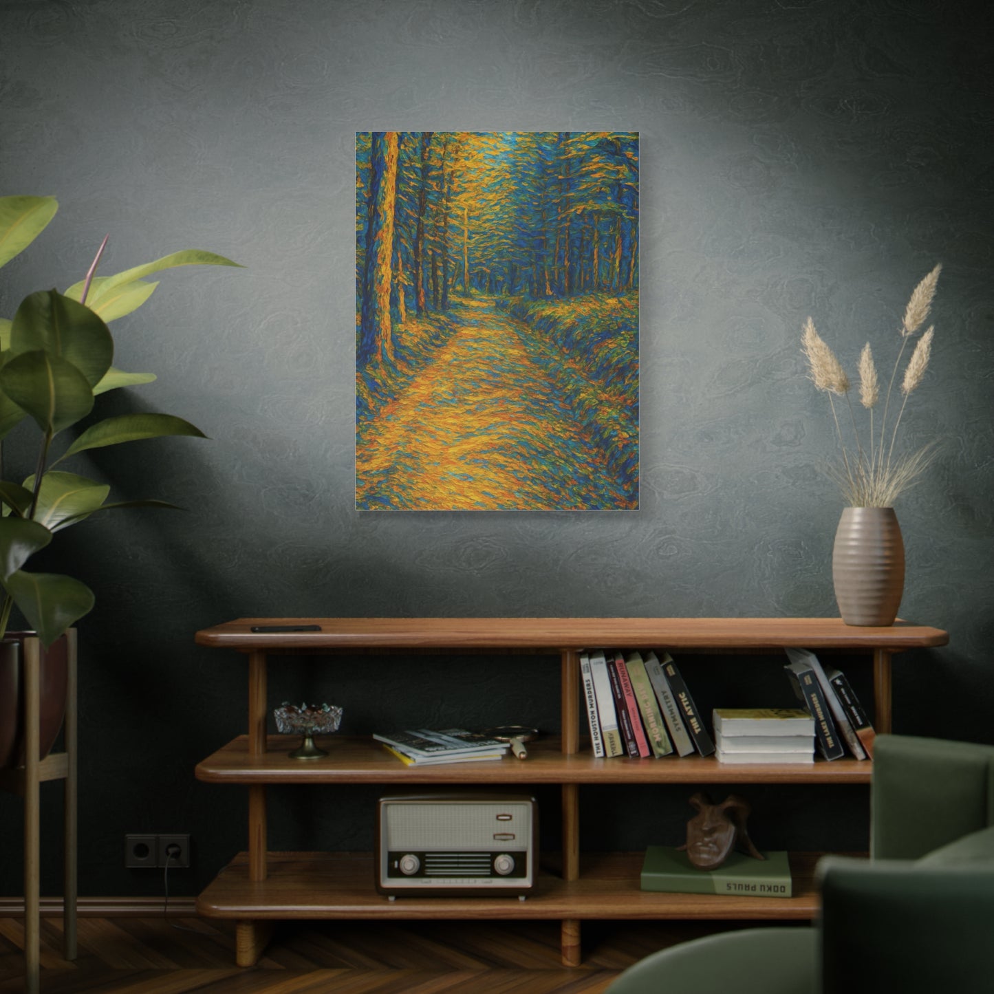 Van Gogh Style Forest Canvas Art | Nature Wall Decor, Home Office Accent, Gift for Nature Lovers, Gallery Wrapped, Living Room Wall Art