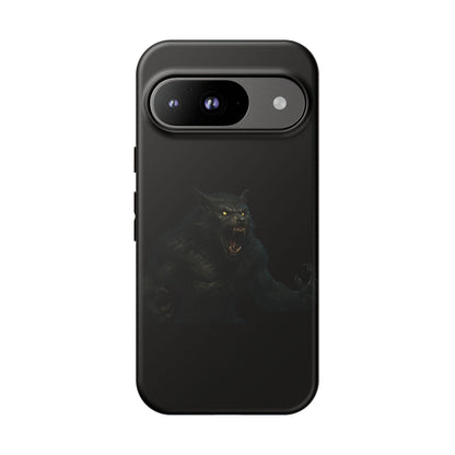 Werewolf Phone Case, Tough Cases, Black Panther Design, Gift for Animal Lovers, Phone Accessories, Fierce Phone Protection