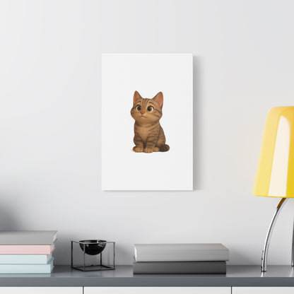 Adorable Cat Canvas Art, Cute Cat Wall Decor, Pet Lover Gift, Nursery Wall Art, Animal Print, Modern Home Decor