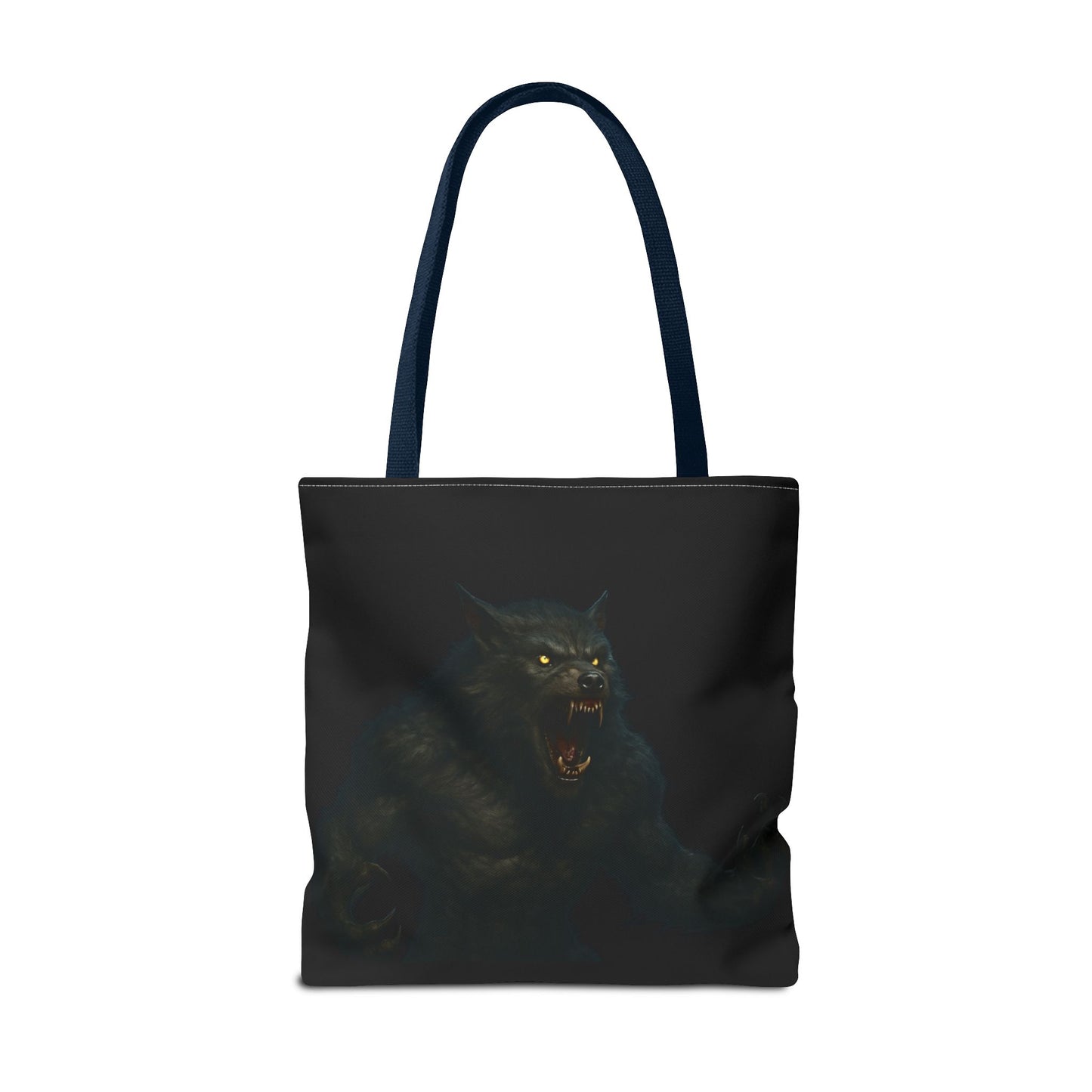 Fierce Werewolf Tote Bag, Halloween Accessories, Dark Art Tote, Animal Lover Gift, Geeky Shopping Bag