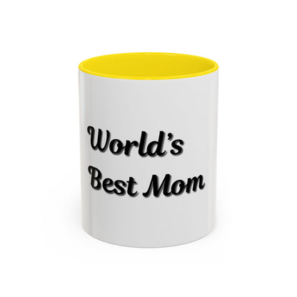 World's Best Mom Accent Coffee Mug - 11oz & 15oz - Perfect Gift for Mother's Day