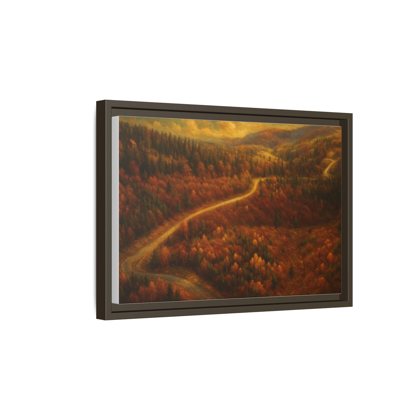 Autumn Landscape Framed Canvas Art, Cozy Home Decor, Warm Fall Vibes, Gift for Nature Lovers, Perfect for Thanksgiving