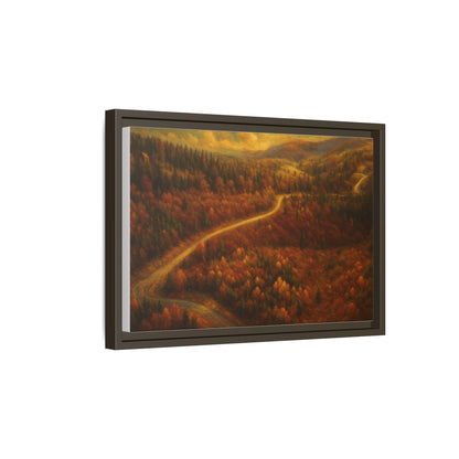 Autumn Landscape Framed Canvas Art, Cozy Home Decor, Warm Fall Vibes, Gift for Nature Lovers, Perfect for Thanksgiving