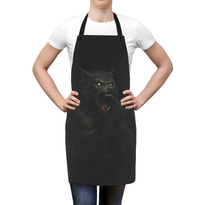 Fierce Werewolf Apron, AOP Cooking Gear, Halloween Kitchen Accessory, Gift for Chefs, BBQ Lover's Apron