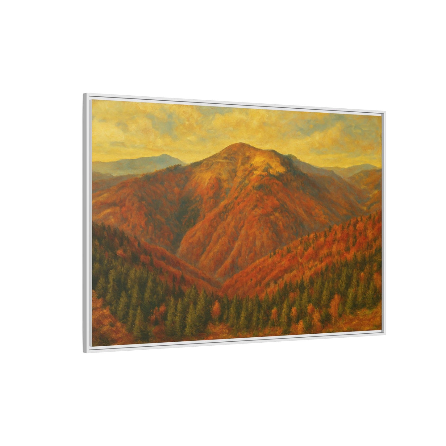 Autumn Landscape Wall Art, Cozy Home Decor, Nature Print, Framed Canvas, Fall Decorations, Gift Idea for Art Lovers