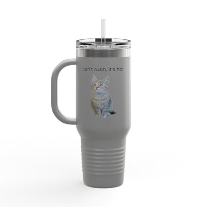 Funny Cat Insulated Travel Mug - 40oz - Perfect for Hot Drinks