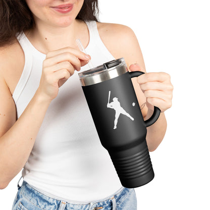 Baseball-Themed Insulated Travel Mug, Perfect for Fans & Athletes, Gift for Sports Lovers, 40oz Drinkware for Home & Road