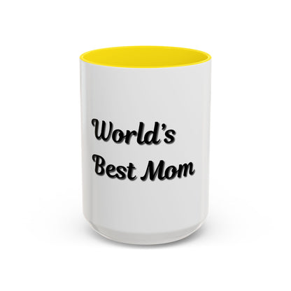 World's Best Mom Accent Coffee Mug - 11oz & 15oz - Perfect Gift for Mother's Day