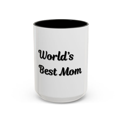 World's Best Mom Accent Coffee Mug - 11oz & 15oz - Perfect Gift for Mother's Day