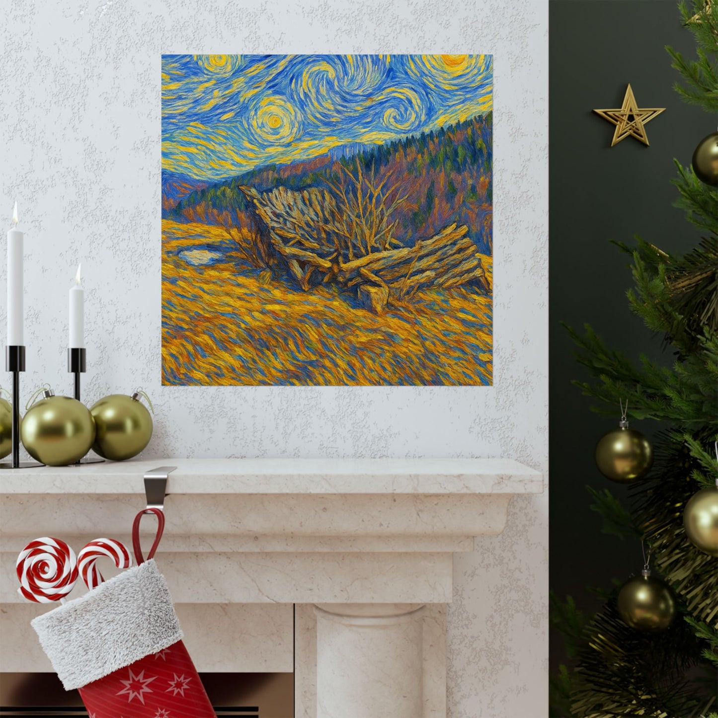 Matte Vertical Posters of Starry Night - Art Print for Home Decor, Wall Art, Gift for Art Lovers, Bacground for Celebrations