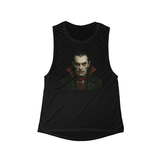 Gothic Vampire Women's Flowy Muscle Tank | Halloween Fashion, Spooky Top, Horror-Themed Apparel, Gothic Style, Festival Wear