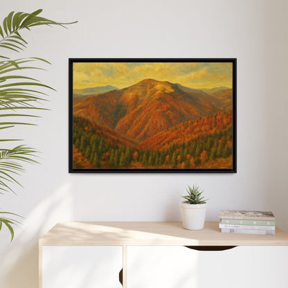 Autumn Landscape Wall Art, Cozy Home Decor, Nature Print, Framed Canvas, Fall Decorations, Gift Idea for Art Lovers