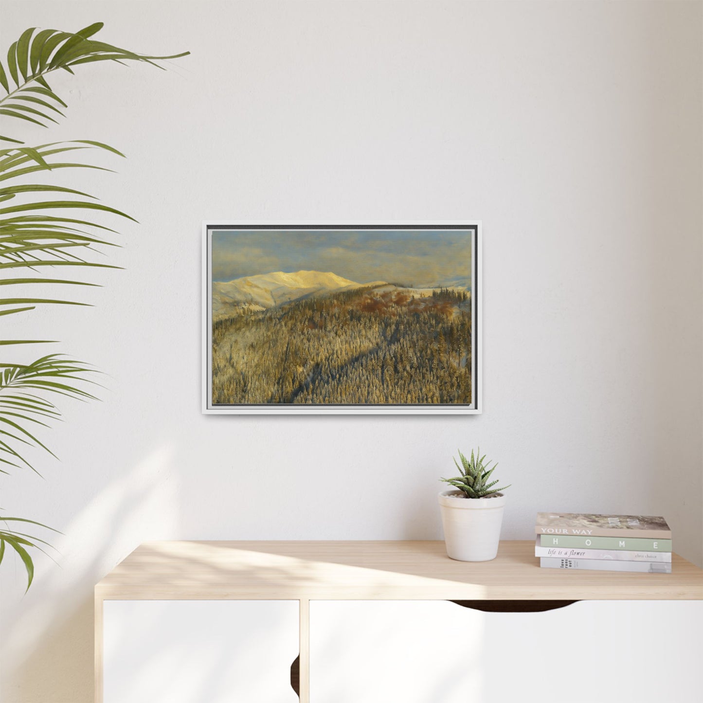 Framed Mountain Canvas Art, Perfect for Home Decor, Nature Wall Art, Gift for Nature Lovers, Cozy Atmosphere