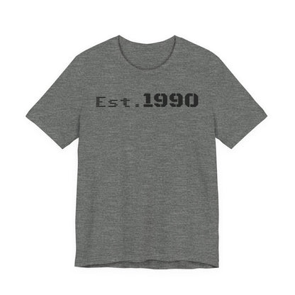 Unisex Est. 1990 Nostalgic Jersey Tee - Perfect Gift, Vintage Style, Retro Fashion, Birthday Celebration, Casual Wear