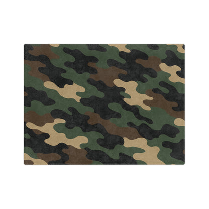 Cozy Camo Velveteen Microfiber Blanket - Soft, Warm, Perfect for Camping, Outdoors, Military Theme, Home Decor, Gift Idea