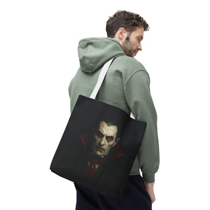 Vampire Haunted Tote Bag, Spooky Shopping Bag, Halloween Accessory, Gothic Style Handbag, Perfect for Halloween Parties, Unisex Tote