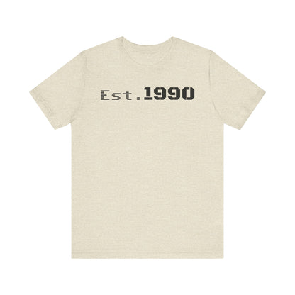 Unisex Est. 1990 Nostalgic Jersey Tee - Perfect Gift, Vintage Style, Retro Fashion, Birthday Celebration, Casual Wear