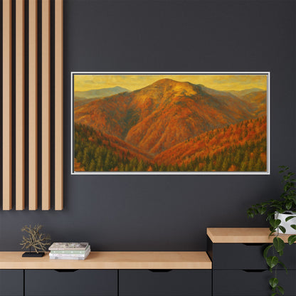 Autumn Landscape Wall Art, Cozy Home Decor, Nature Print, Framed Canvas, Fall Decorations, Gift Idea for Art Lovers