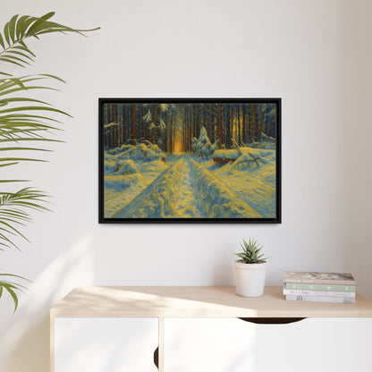 Canvas Art, Winter Landscape Wall Decor, Nature Lovers Gift, Seasonal Decor, Holiday Wall Art, Cozy Home Decoration, Framed Matte Canvas - product image