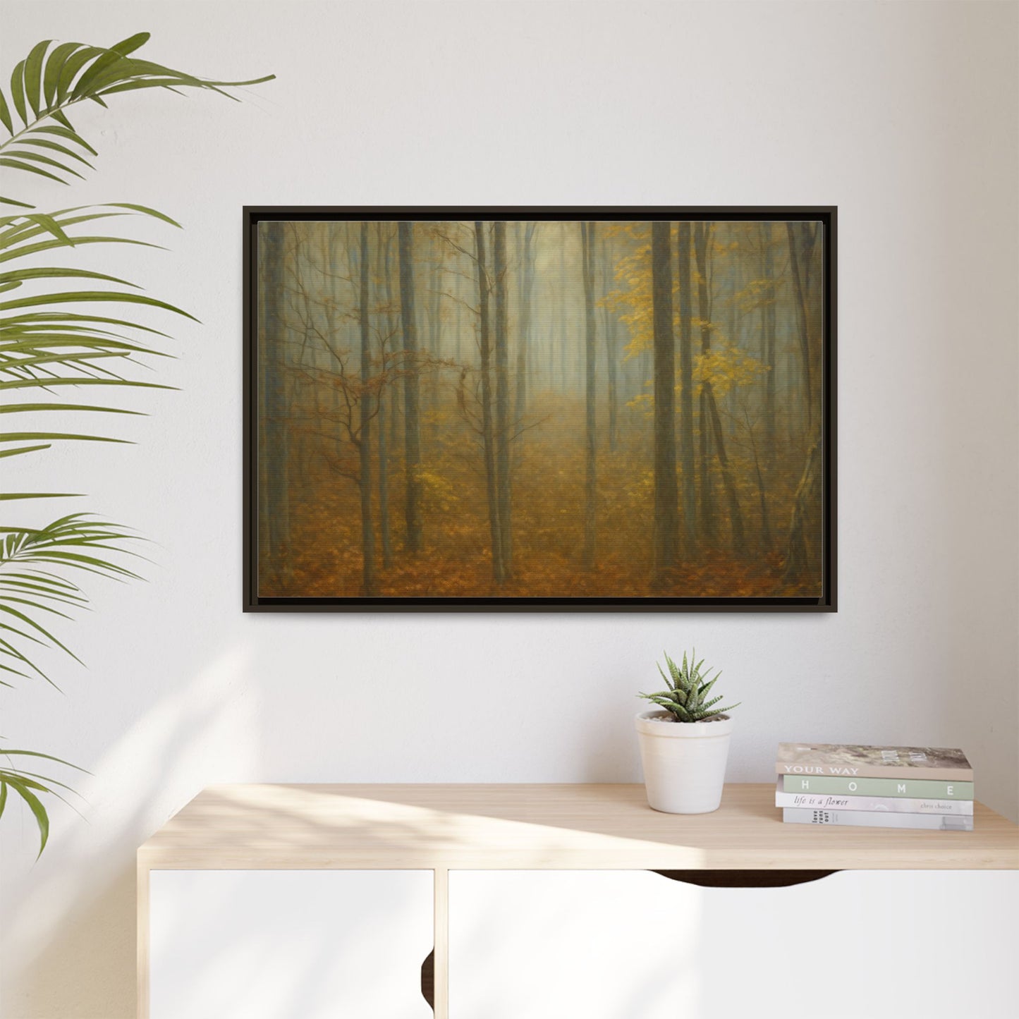 Framed Matte Canvas Art | Serenity in the Forest | Nature Wall Decor, Home Gallery, Cozy Living Room, Gift for Nature Lovers