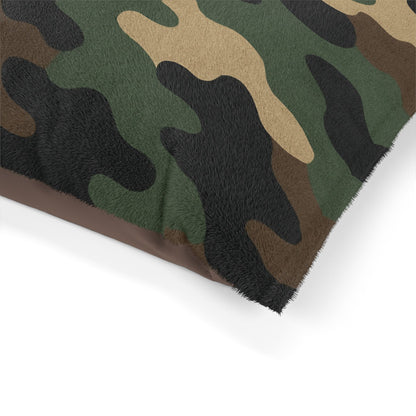 Camouflage Pet Bed for Dogs and Cats, Cozy Military-Inspired Dog Bed, Camo Pet Cushion, Stylish Pet Bedding, Gift for Pet Lovers