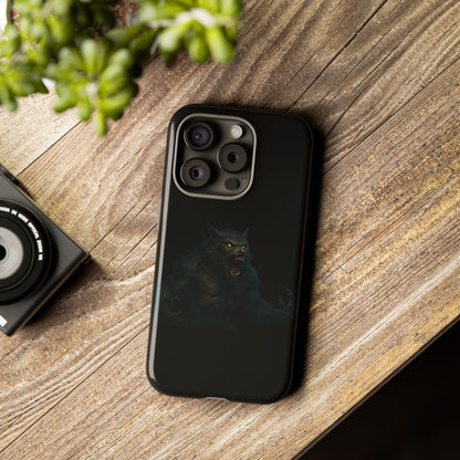 Werewolf Phone Case, Tough Cases, Black Panther Design, Gift for Animal Lovers, Phone Accessories, Fierce Phone Protection