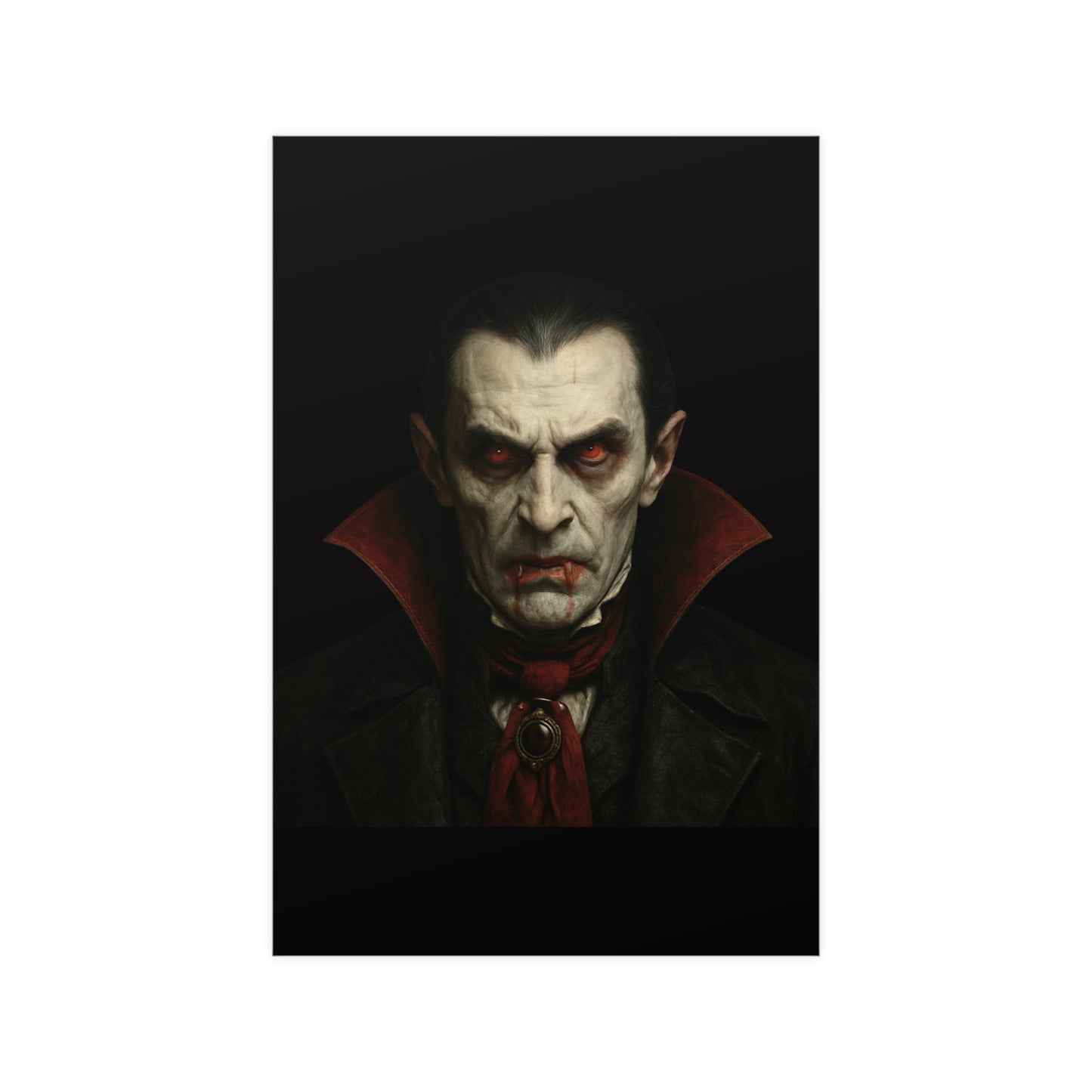 Gothic Vampire Art Poster, Spooky Wall Decor, Horror Room Accent, Perfect for Halloween, Gothic Decor, Home Office Artwork