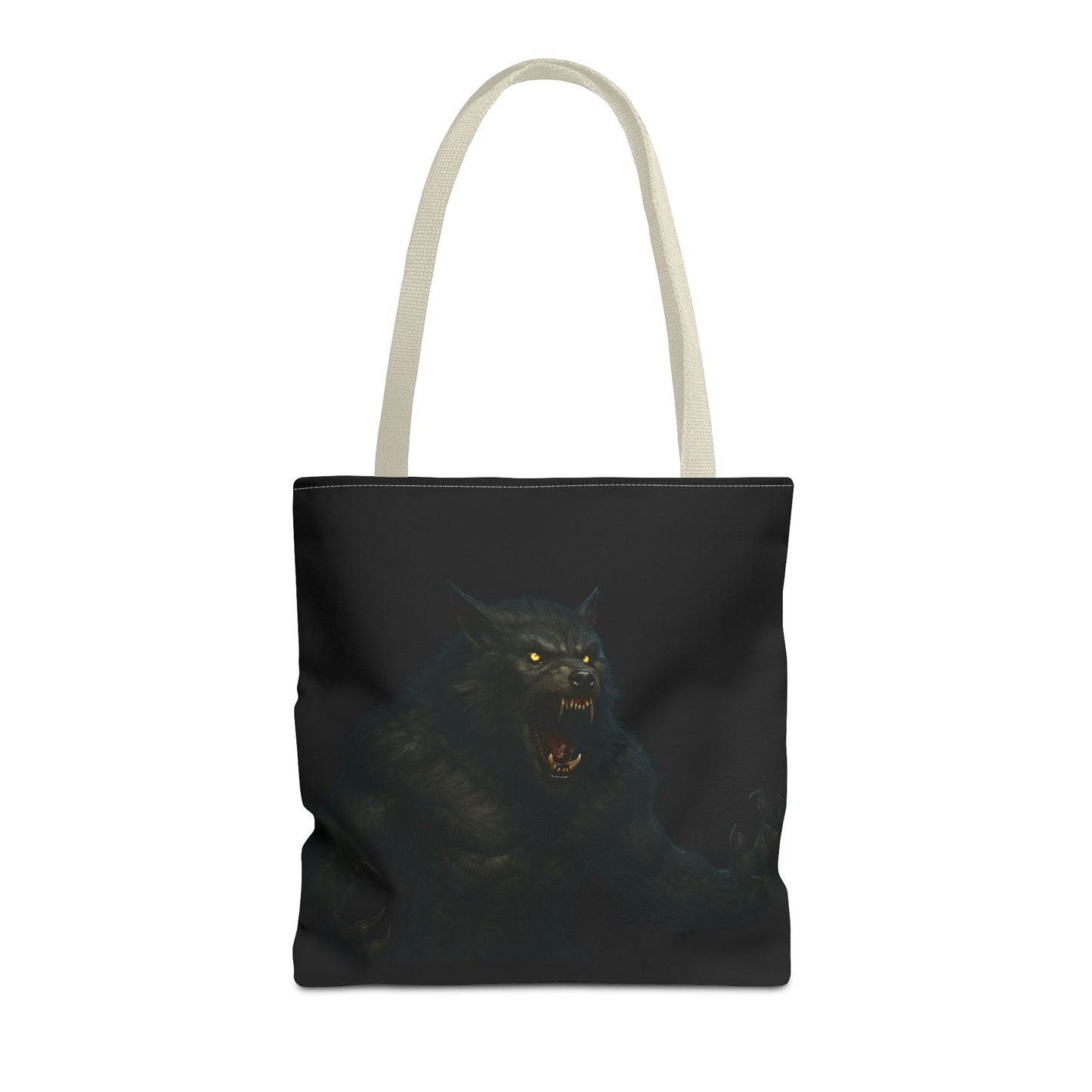 Fierce Werewolf Tote Bag, Halloween Accessories, Dark Art Tote, Animal Lover Gift, Geeky Shopping Bag