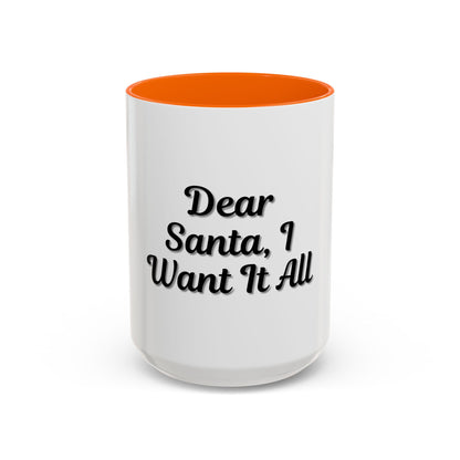 Dear Santa Accent Coffee Mug - Fun Holiday Mug for Christmas Enthusiasts